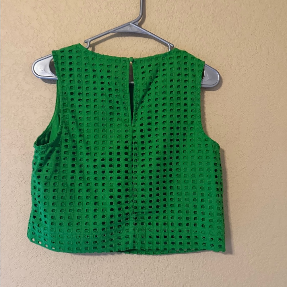 Target x Kate Spade Green Eyelet Shell Top | XS - Picture 4 of 6